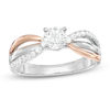 Thumbnail Image 0 of 0.75 CT. T.W. Certified Canadian Diamond Split Shank Engagement Ring in 14K Two-Tone Gold (I/I2)