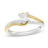 Thumbnail Image 0 of 0.45 CT. T.W. Diamond Bypass Double Row Engagement Ring in 10K Two-Tone Gold