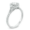 Thumbnail Image 1 of 0.75 CT. T.W. Canadian Certified Diamond Oval Frame Vintage-Style Engagement Ring in 14K White Gold (I/I1)