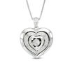 Thumbnail Image 0 of Unstoppable Love™ 0.05 CT. T.W. Diamond Triple Heart Locket in Sterling Silver