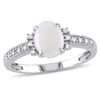Thumbnail Image 0 of Oval Opal and Diamond Accent Vintage-Style Ring in 10K White Gold