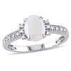 Thumbnail Image 1 of Oval Opal and Diamond Accent Vintage-Style Ring in 10K White Gold