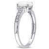 Thumbnail Image 2 of Oval Opal and Diamond Accent Vintage-Style Ring in 10K White Gold