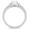 Thumbnail Image 3 of Oval Opal and Diamond Accent Vintage-Style Ring in 10K White Gold