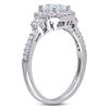 Thumbnail Image 2 of 5.0mm Cushion-Cut Aquamarine and 0.16 CT. T.W. Diamond Frame Ring in 10K White Gold
