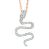 Thumbnail Image 1 of 0.09 CT. T.W. Diamond Snake Pendant in 10K Rose Gold