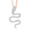 Thumbnail Image 0 of 0.09 CT. T.W. Diamond Snake Pendant in 10K Rose Gold