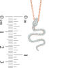 Thumbnail Image 3 of 0.09 CT. T.W. Diamond Snake Pendant in 10K Rose Gold