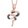 Thumbnail Image 1 of Black Diamond Accent Snake Pendant in 10K Rose Gold