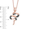 Thumbnail Image 2 of Black Diamond Accent Snake Pendant in 10K Rose Gold