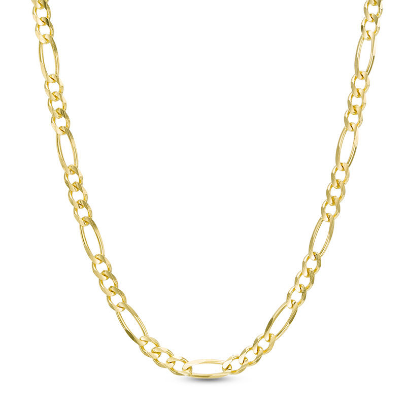 Men's 3.1mm Figaro Chain Necklace in Solid 14K Gold - 24"|Peoples Jewellers