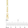 Men's 3.1mm Figaro Chain Necklace in Solid 14K Gold - 24"