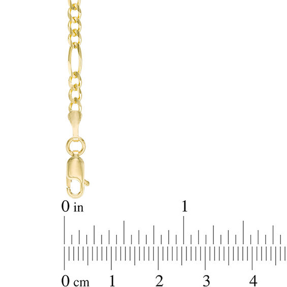 Men's 3.1mm Figaro Chain Necklace in Solid 14K Gold - 24"
