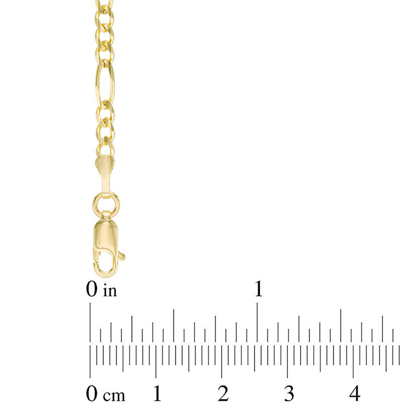 Men's 3.1mm Figaro Chain Necklace in Solid 14K Gold - 24"
