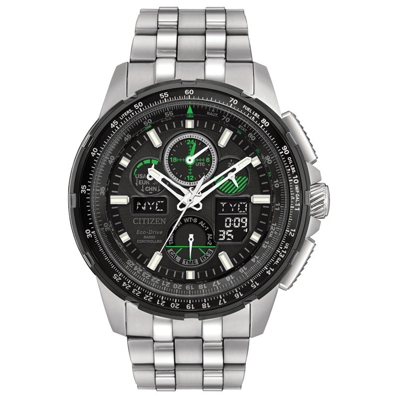 Men's Citizen Eco-Drive® A-T Chronograph Watch with Black Dial (Model: JY8051-59E)|Peoples Jewellers