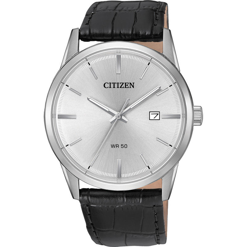 Men's Citizen Quartz Strap Watch with White Dial (Model: BI5000-01A)