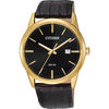 Thumbnail Image 0 of Men's Citizen Quartz Gold-Tone Strap Watch with Black Dial (Model: BI5002-06E)