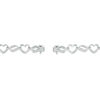 0.10 CT. T.W. Diamond Heart Link Bracelet in Sterling Silver - 7.5"