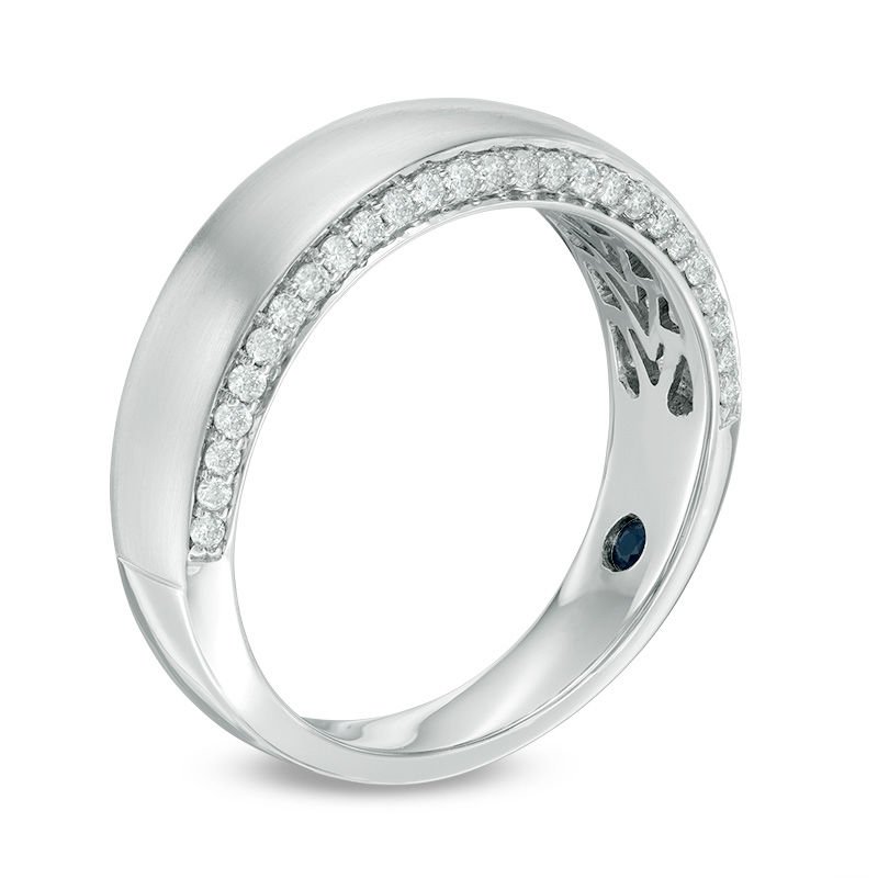 Vera Wang Love Collection Men's 0.37 CT. T.W. Diamond Edge Wedding Band in 14K White Gold