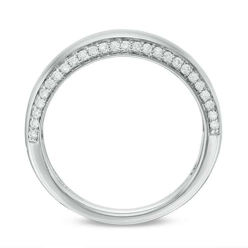 Vera Wang Love Collection Men's 0.37 CT. T.W. Diamond Edge Wedding Band in 14K White Gold