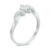 Thumbnail Image 1 of 0.15 CT. T.W. Princess-Cut Composite Diamond Bypass Ring in 10K White Gold