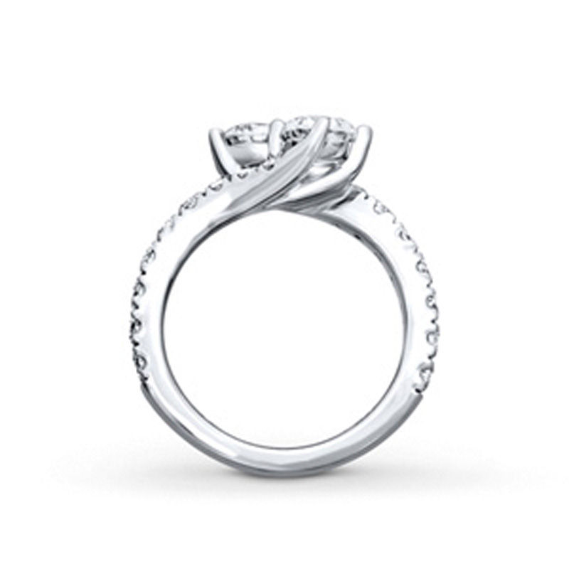 Ever Us™ 2.50 CT. T.W. Two-Stone Diamond Bypass Ring in 14K White Gold (H-I/I2)