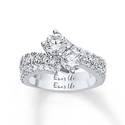 Ever Us™ 2.50 CT. T.W. Two-Stone Diamond Bypass Ring in 14K White Gold (H-I/I2)