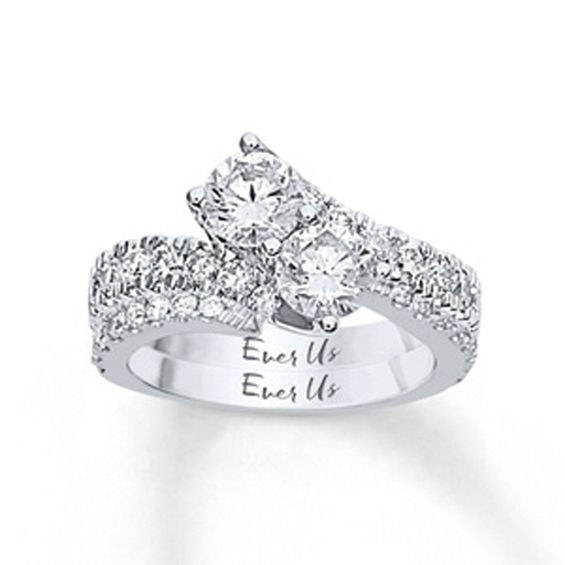 Ever Us™ 2.50 CT. T.W. Two-Stone Diamond Bypass Ring in 14K White Gold (H-I/I2)
