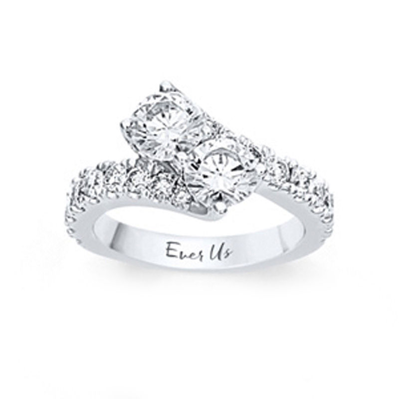 Ever Us™ 3.00 CT. T.W. Two-Stone Diamond Bypass Ring in 14K White Gold (H-I/I2)