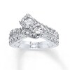 Thumbnail Image 2 of Ever Us™ 0.60 CT. T.W. Diamond Contour Band in 14K White Gold (H-I/I2)