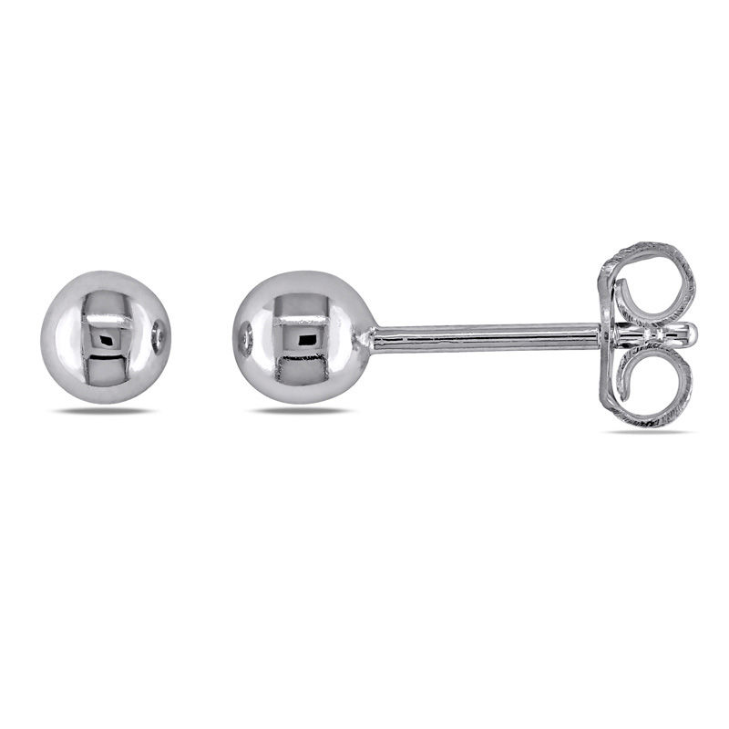 4 0mm Ball Stud Earrings In 18k White Gold Peoples Jewellers 4 0mm Ball Stud Earrings In 18k White Gold Peoples Jewellers
