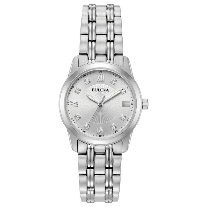 Ladies' Bulova Diamond Accent Watch with Silver-Tone Dial (Model: 96P178)