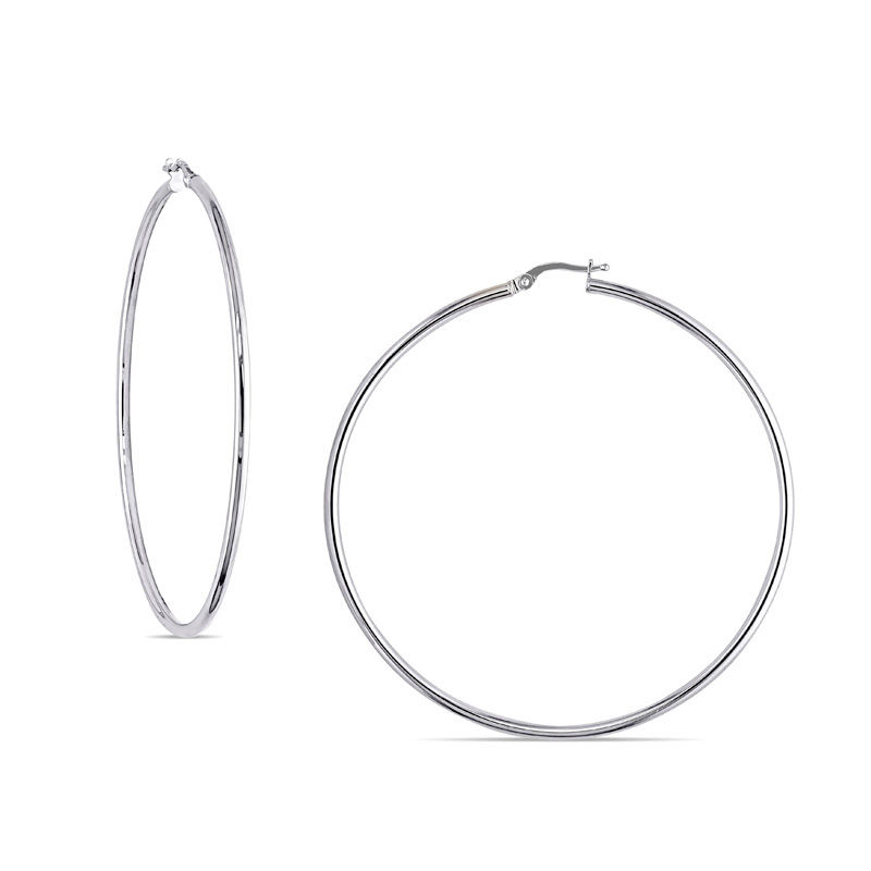 65.0mm Hoop Earrings in 10K White Gold|Peoples Jewellers