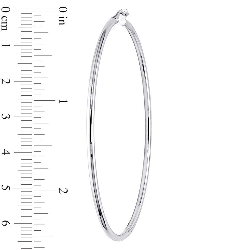 Main Image 2 of 65.0mm Hoop Earrings in 10K White Gold
