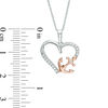 Thumbnail Image 2 of 0.11 CT. T.W. Diamond Heart with Side Anchor Pendant in 10K Two-Tone Gold