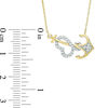 Thumbnail Image 2 of 0.15 CT. T.W. Diamond Sideways Intertwined Heart and Anchor Necklace in 10K Two-Tone Gold
