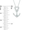 Thumbnail Image 2 of 0.10 CT. T.W. Diamond Heart-Top Anchor Pendant in 10K White Gold
