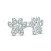 Thumbnail Image 1 of 0.09 CT. T.W. Diamond Paw Print Stud Earrings in 10K White Gold