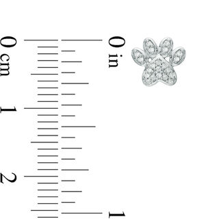 0.09 CT. T.W. Diamond Paw Print Stud Earrings in 10K White Gold