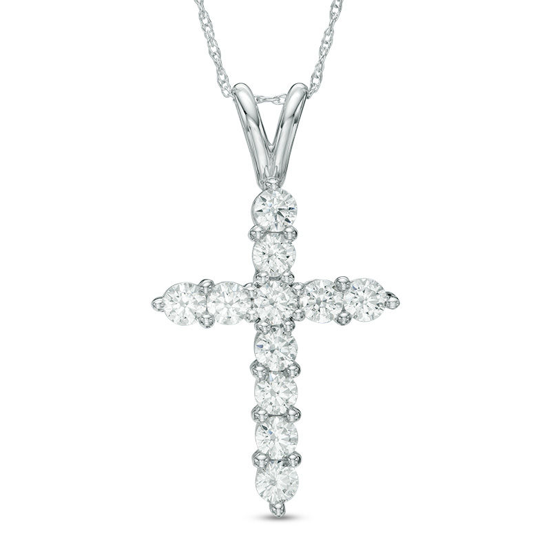 1.20 CT. T.W. Diamond Cross Pendant in 14K Gold|Peoples Jewellers