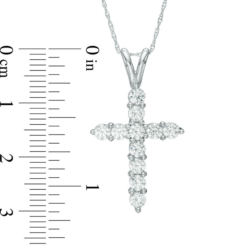 1.20 CT. T.W. Diamond Cross Pendant in 14K White Gold