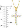 Thumbnail Image 2 of 1.20 CT. T.W. Diamond Cross Pendant in 14K Gold
