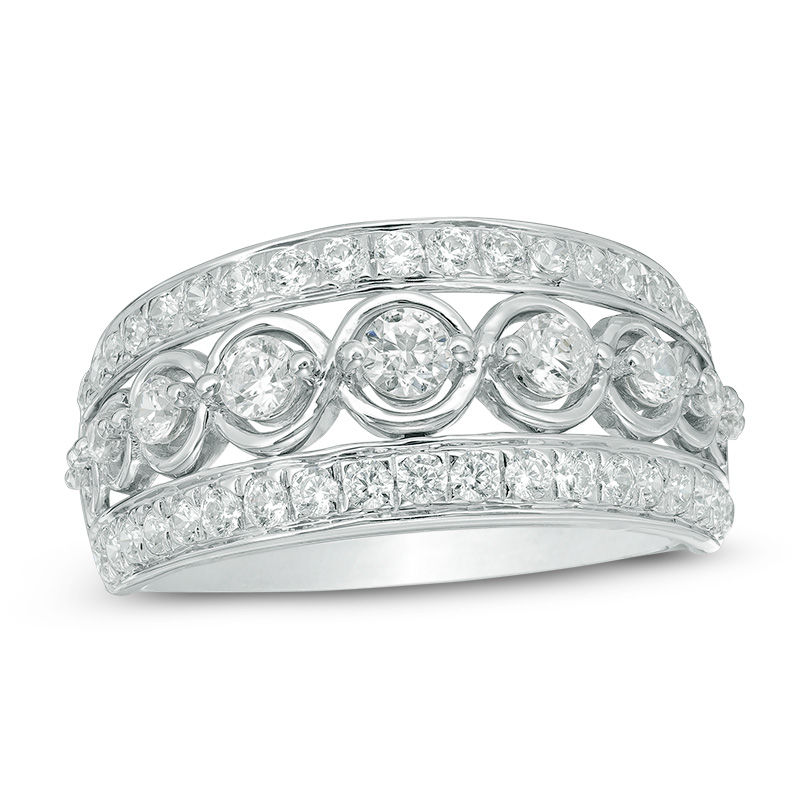 1.00 CT. T.W. Diamond Edge Nine Stone Anniversary Band in 14K White Gold