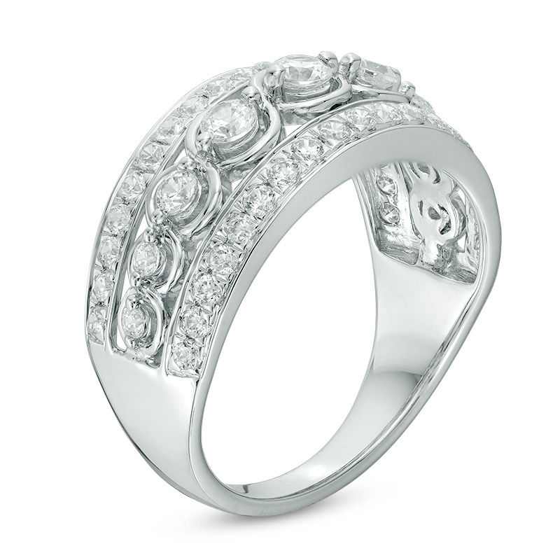 1.00 CT. T.W. Diamond Edge Nine Stone Anniversary Band in 14K White Gold