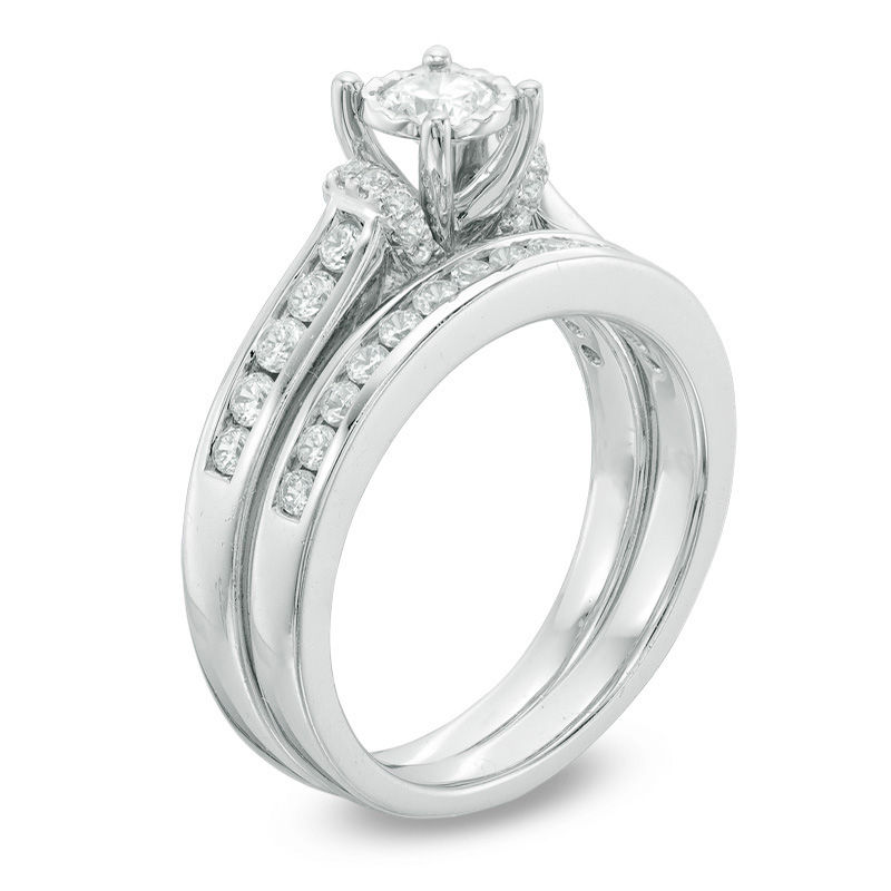 Main Image 2 of 1.00 CT. T.W. Diamond Bridal Set in 10K White Gold