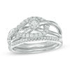 Thumbnail Image 0 of 0.38 CT. T.W. Diamond Crossover Loop Bridal Set in 10K White Gold