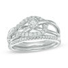 Thumbnail Image 1 of 0.38 CT. T.W. Diamond Crossover Loop Bridal Set in 10K White Gold