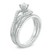 Thumbnail Image 1 of 0.38 CT. T.W. Diamond Crossover Loop Bridal Set in 10K White Gold