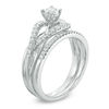 Thumbnail Image 2 of 0.38 CT. T.W. Diamond Crossover Loop Bridal Set in 10K White Gold