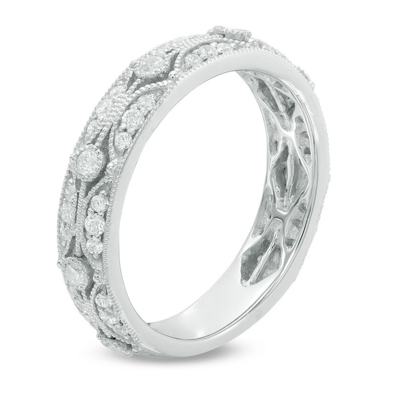 0.45 CT. T.W. Diamond Vintage-Style Anniversary Band in 14K White Gold